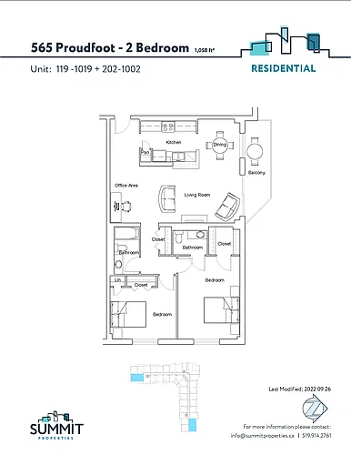 Floor plan 2 bedroom 2 Bed 1.5 Bath 3