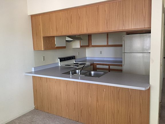 Kitchen open to dining area