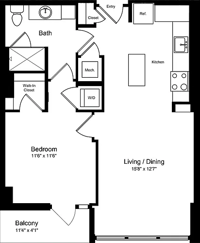 Floor plan A03a with Balcony