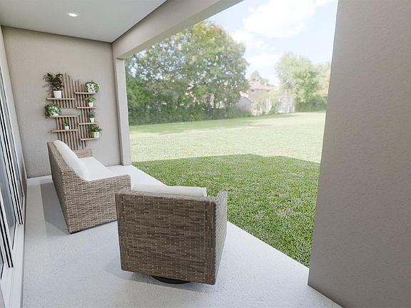 Your interior opens to outdoor living space on a large covered lanai Artist s rendering