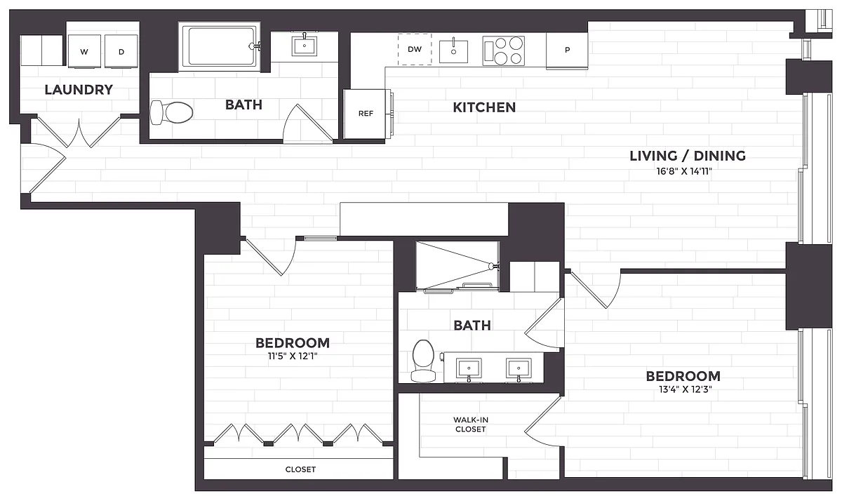 Floor plan 2 Bed/2 Bath-PH 02