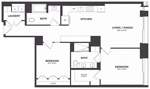 Floor plan 2 Bed/2 Bath-PH 02