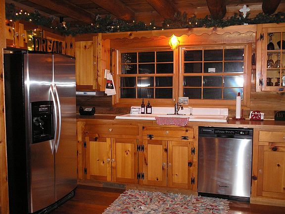 country kitchen with all stainless steel appliances!