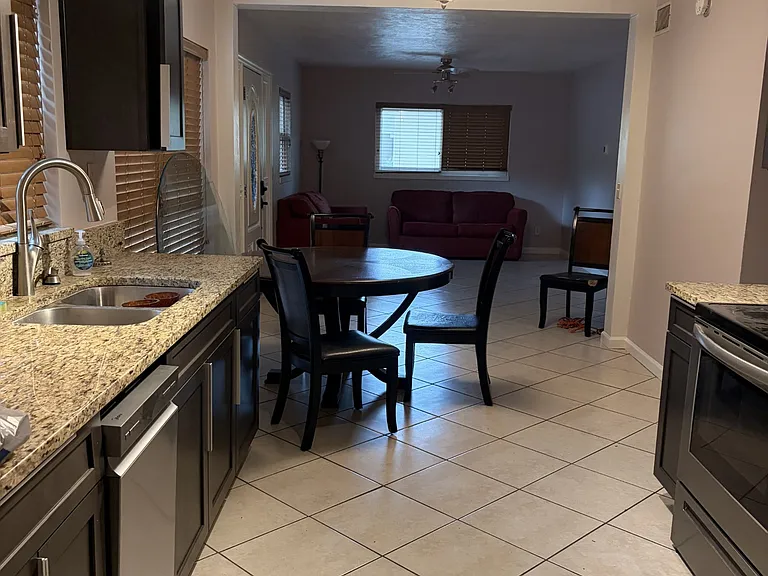 kitchen and dining area