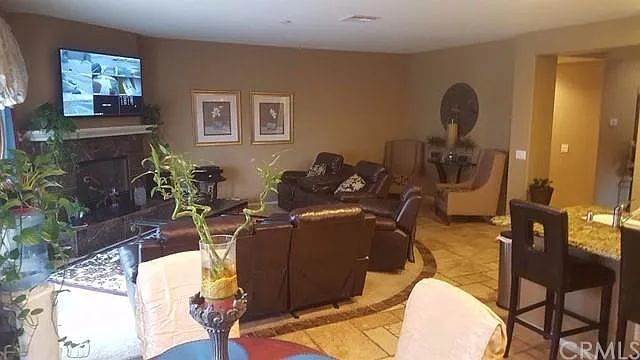 Large Family Room With a Fireplace