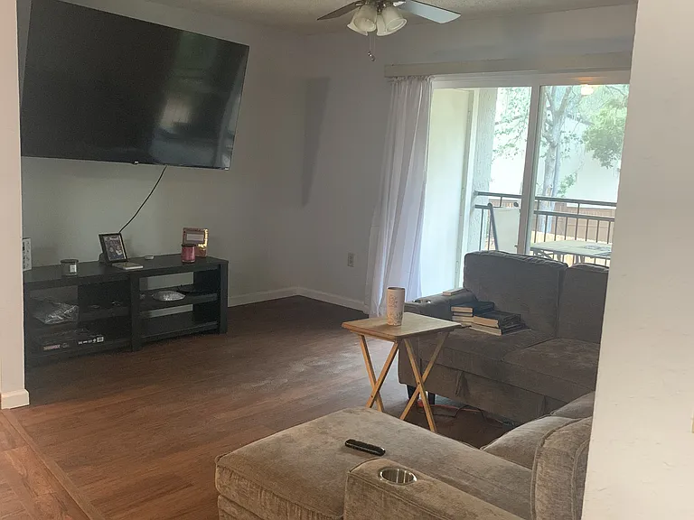 Living room with 70-inch TV