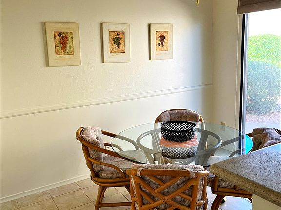 Kitchen nook, with sliding glass door out to side patio