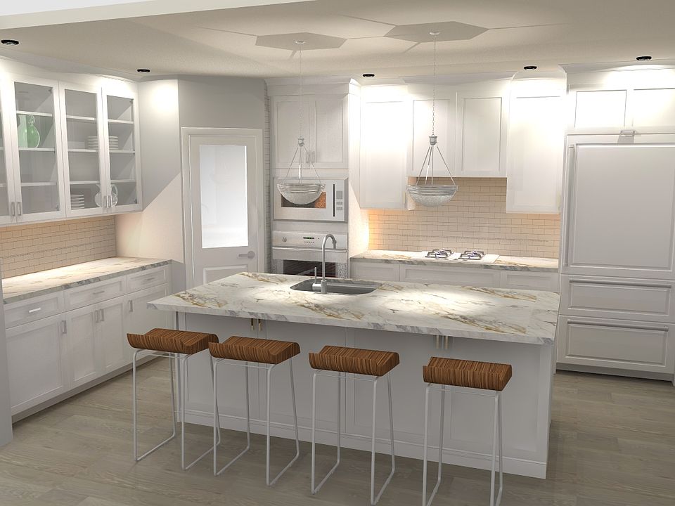 Top Chef ready Custom cabinetry, Sub Zero Bosch appliances, stone quartz countertops.