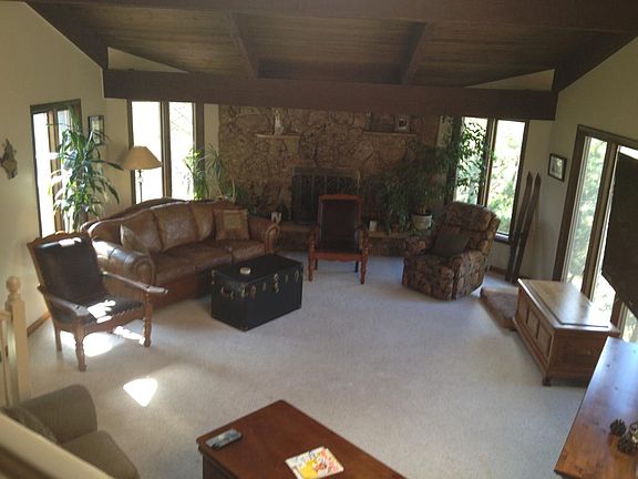 living room - wood burning fireplace