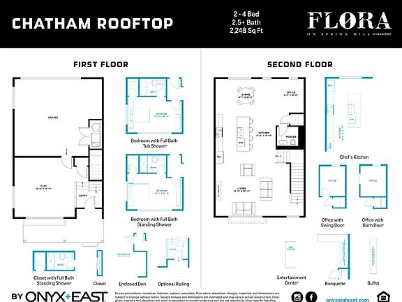 First and Second Floor Plan with Options