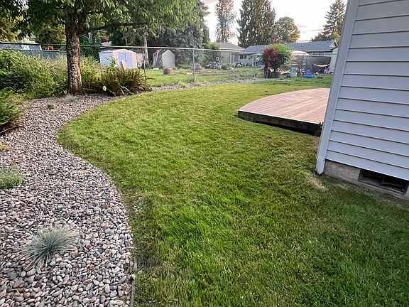 Backyard with deck.