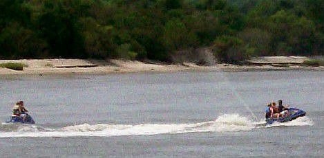 Jet skiing on intracoastal waterway