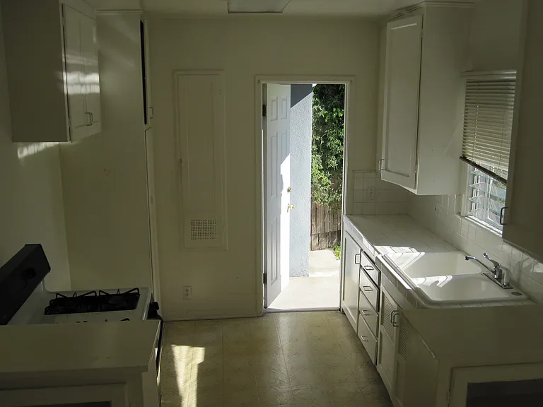 Kitchen, opens up to backyard