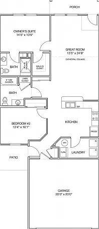 2 BR, 2 BA 2 BR, 2 BA