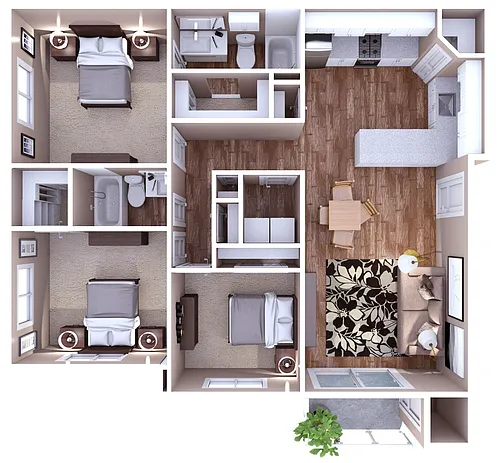Floor plan Sweetpea 3x2
