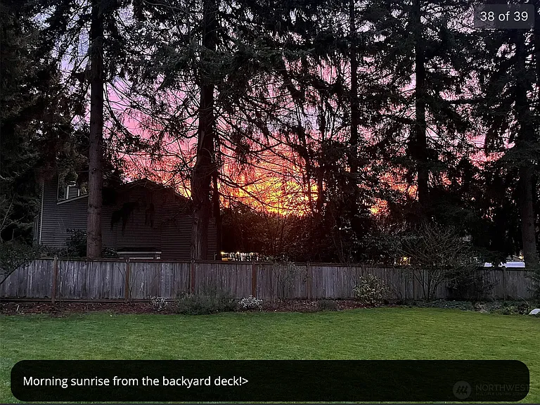 Enjoy Sunrise from back yard