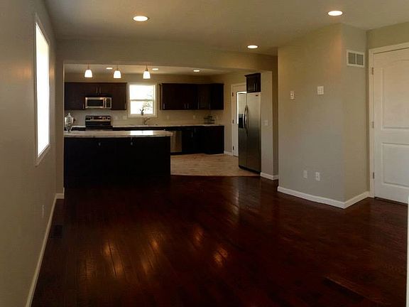 Living room looking into the kitchen