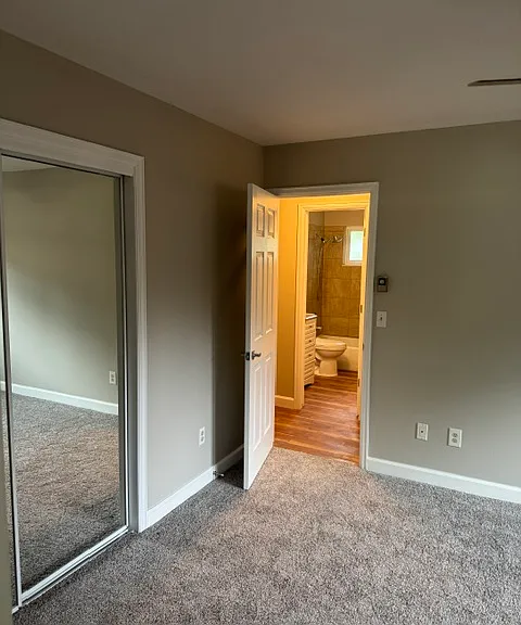 From primary bedroom to bathroom, kitchen & 2nd bedroom.