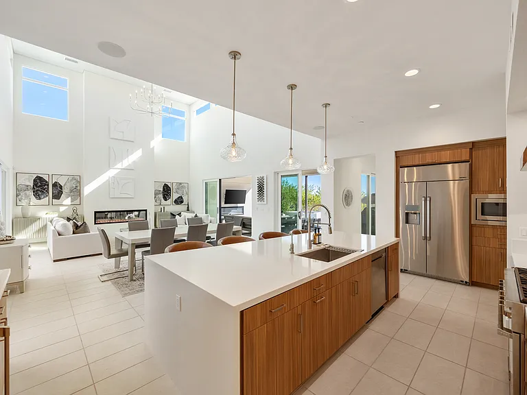 There are plenty of cabinets and counter space, and a large island.