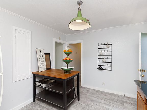 Eat-in Kitchen and door to bathroom and bedroom.