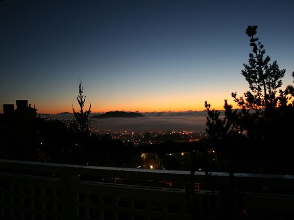 Mt Diablo across the bay at sunset