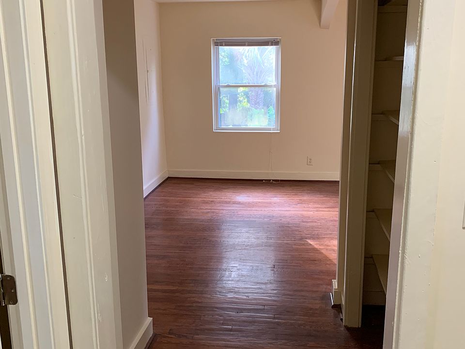 View from bathroom to dining room