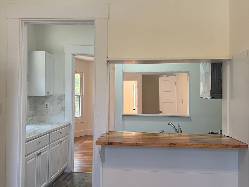view into kitchen from dining room