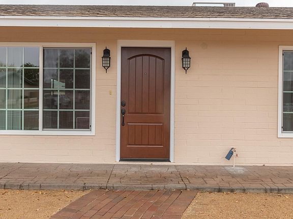 Front door and pavement