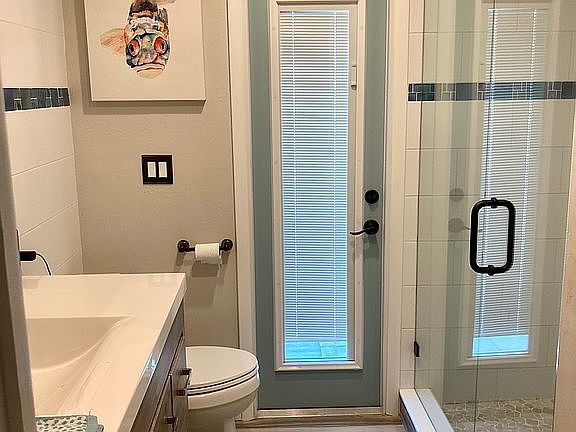 Remodeled bath Glass