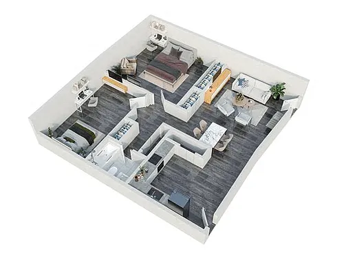 Floor plan 2 Bedroom 1 Bathroom