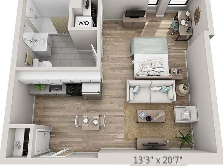 Studio - 424 SF Studio - 424 SF