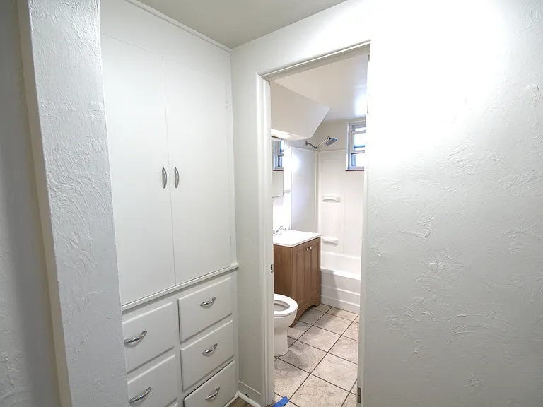 Bathroom and built-ins for linen closet & storage