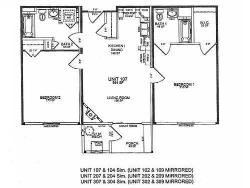 Floor plan 994sf