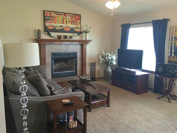 Living room with fireplace.