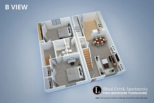 Floor plan Two Bedroom Townhome