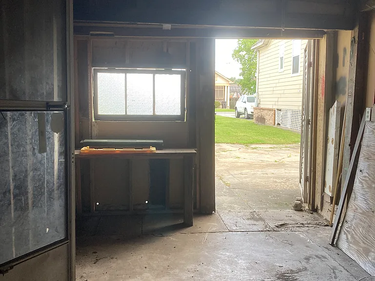 Unfinished area of shed