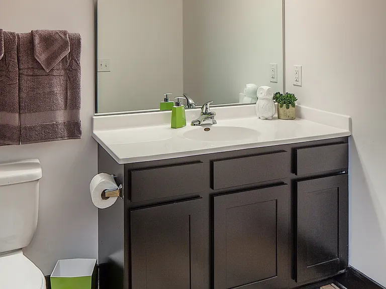 Bathroom vanity at 3 Points Loft.