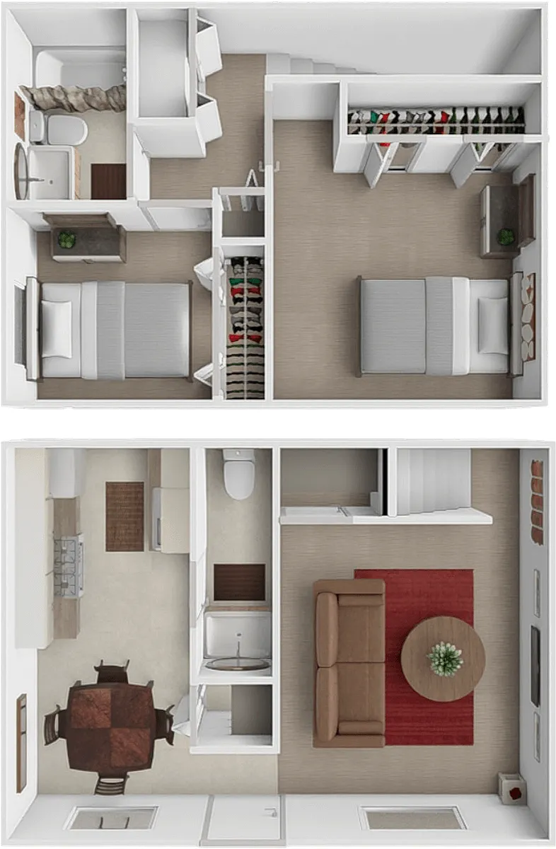 Floor plan 2 bedroom TH