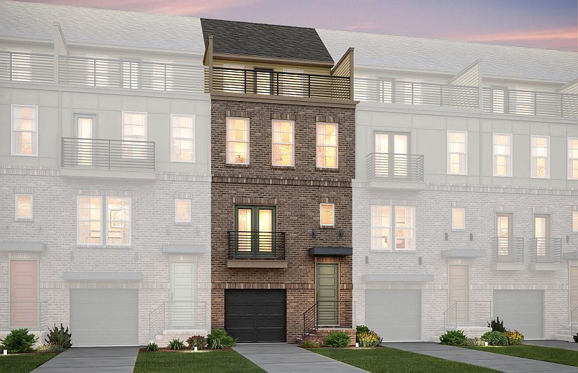 Sanger Elevation 12 features brick, terrace and 2 car tandem garage