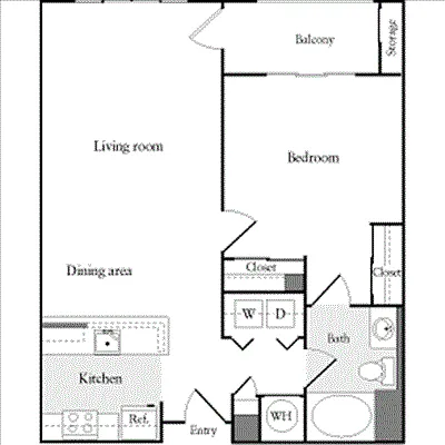 Floor plan 1 Bedroom A