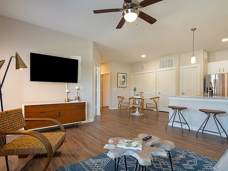 Living Room at Hawthorne at Blanco Riverwalk in San Marcos, TX
