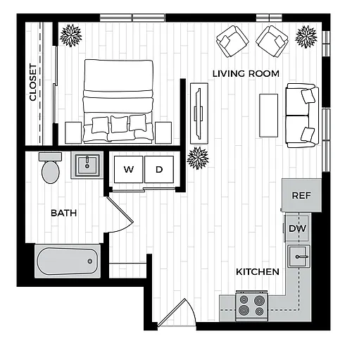 Floor plan 1X1 A
