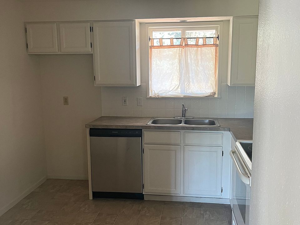 Kitchen with curtains