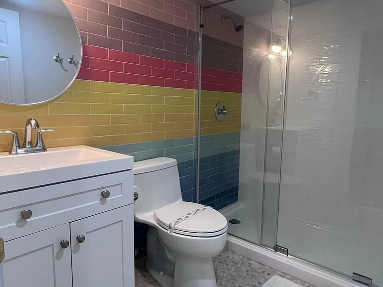basement bath, full standing shower