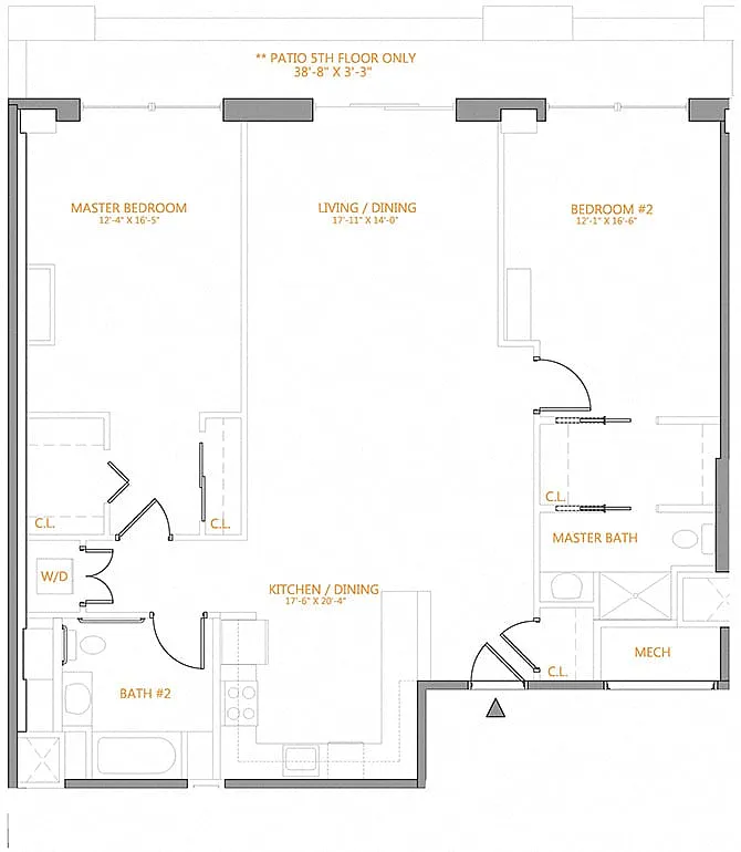 Floor plan 2 Bed/2 Bath-5-6N