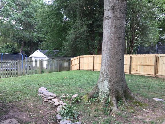 Fenced backyard