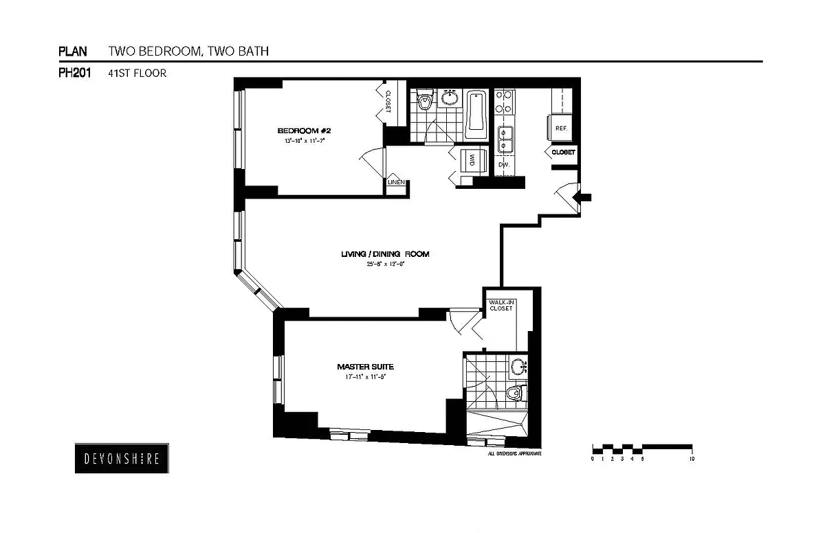 Floor plan 2 Bed_2 Bath Penthouse-ph201