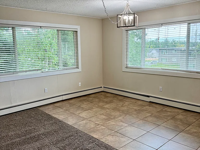 Bright tiled dining area