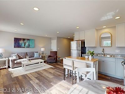 Kitchen and family room