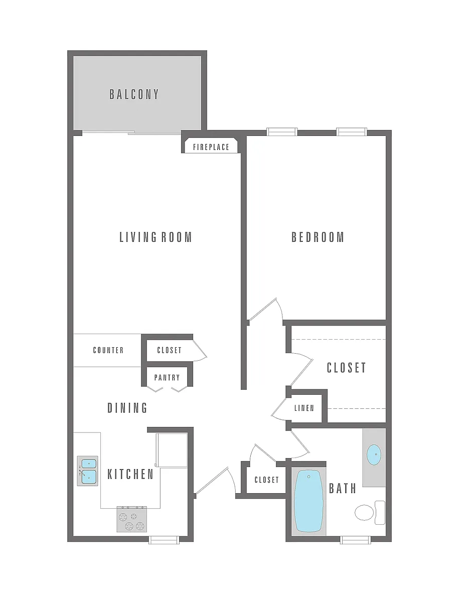Floor plan 1 Bedroom 1 Bath